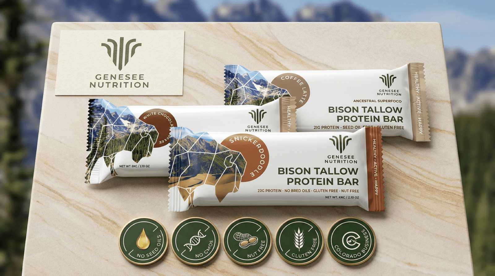 Genesee Nutrition bison tallow protein bar flavors