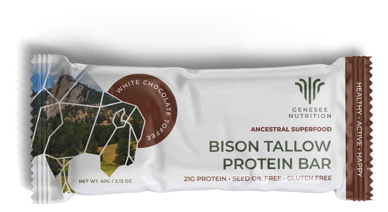 White Chocolate Toffee Bison Tallow Protein Bar