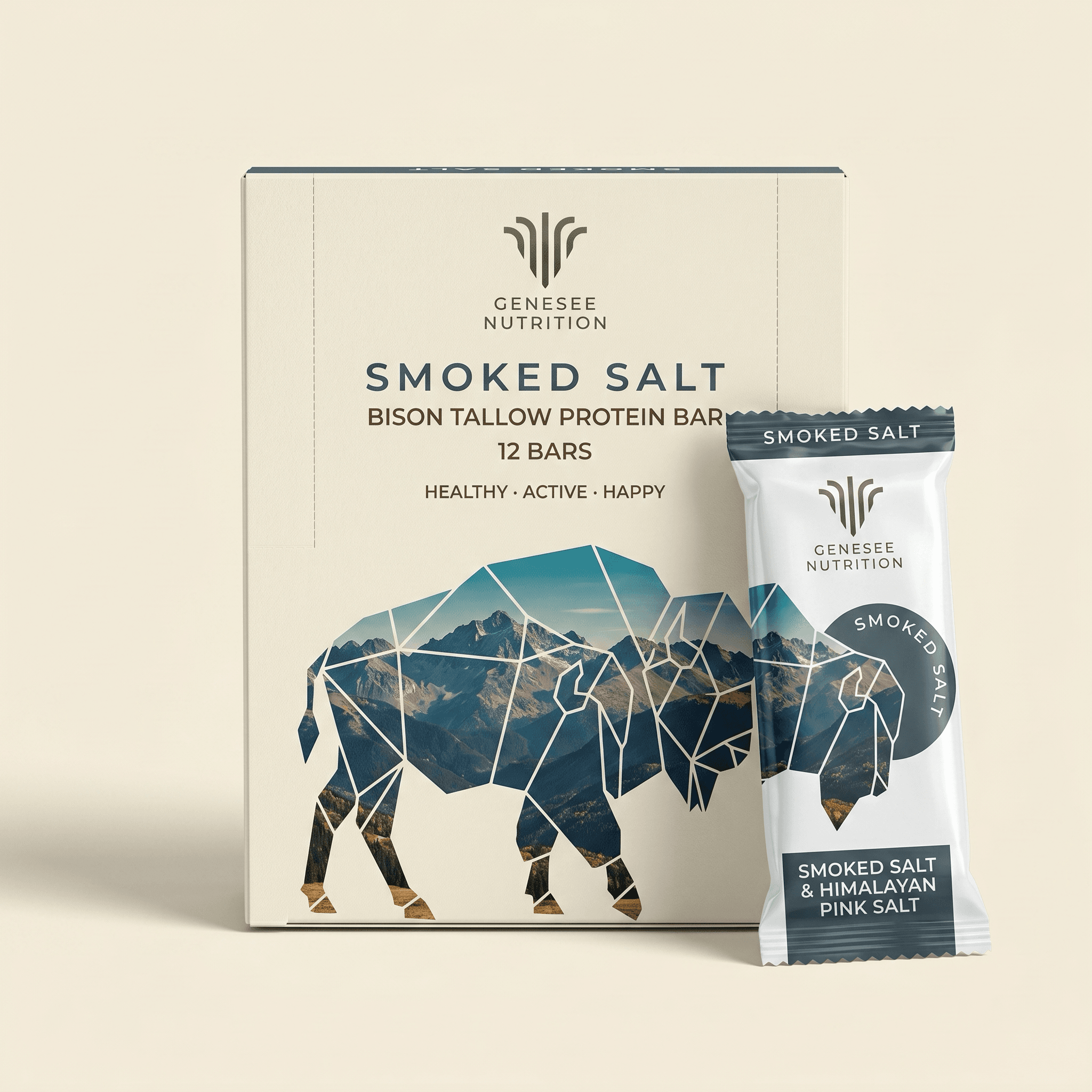 Bison Smoked Salt Protein Bar — 12-Pack
